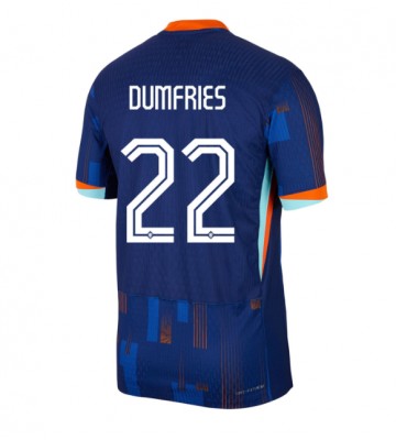Nederländerna Denzel Dumfries #22 Bortatröja EM 2024 Kortärmad